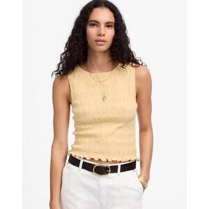 NWT! Madewell Women's Smocked Boatneck Tank Size Large